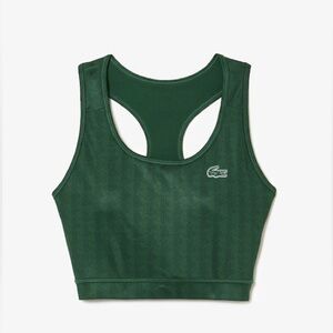 LACOSTE Women's SPORT Printed Sports Bra GREEN XS
